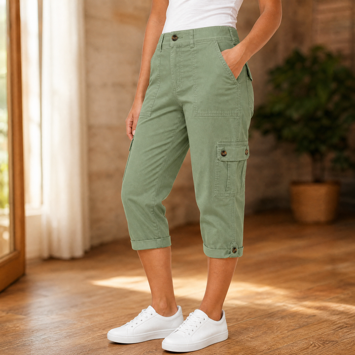 Movana – Women's Comfortable Stretch Capri with Pockets