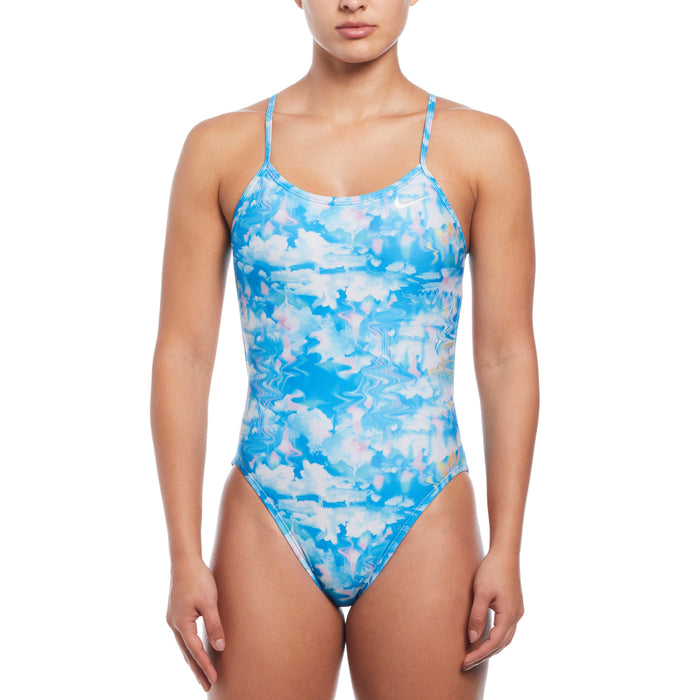 nike blue and white cutout front
