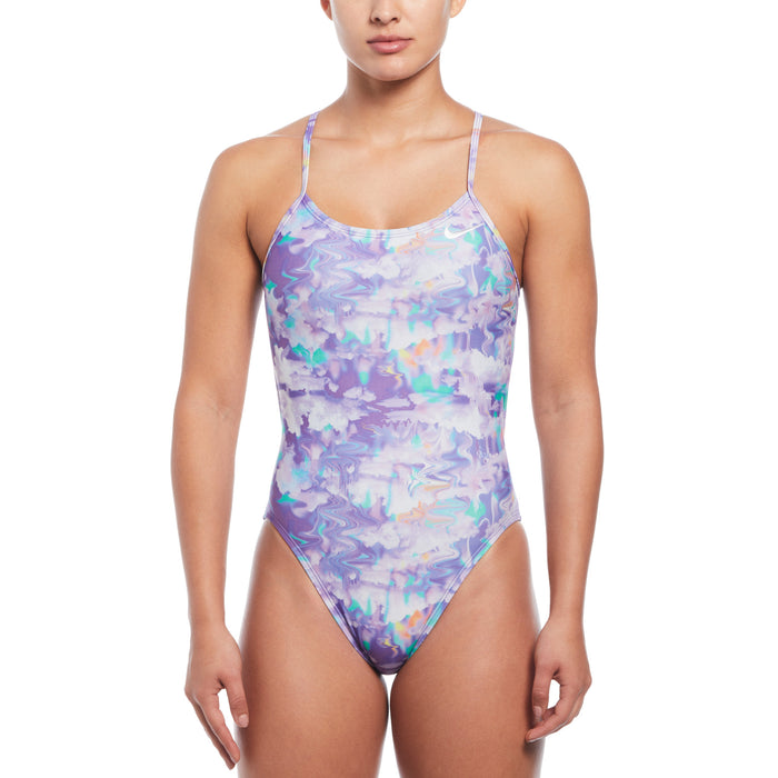 nike purple and white cutout front