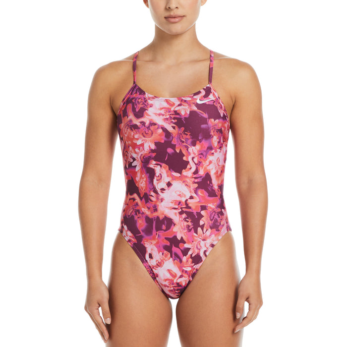 nike pink white cutout front