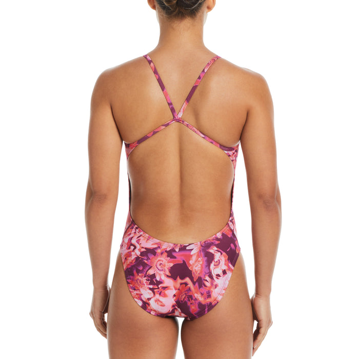 nike pink white cutout back