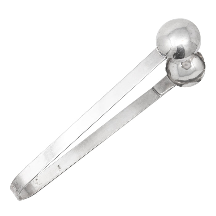 Vintage Napier Silver Plate Bottle Cap Ice Tongs Front | The Hour Shop