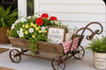 New! Wooden and Iron Garden Wagon Cart