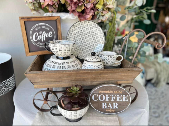 New! Wooden and Iron Garden Wagon Cart