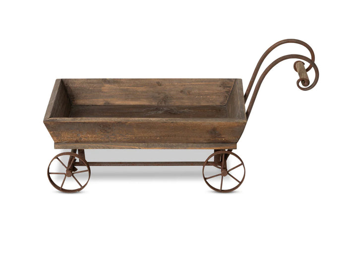 New! Wooden and Iron Garden Wagon Cart
