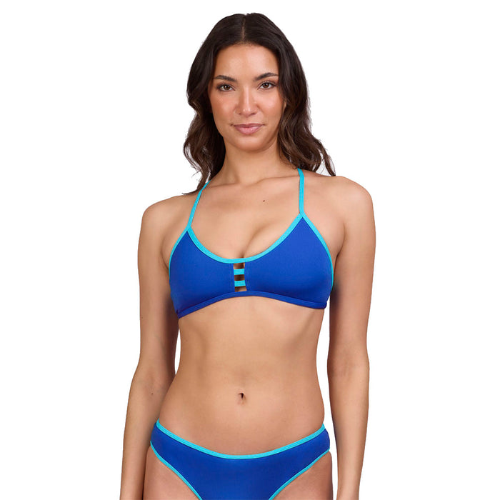 Noemi Bikini Top blue berry contrast front