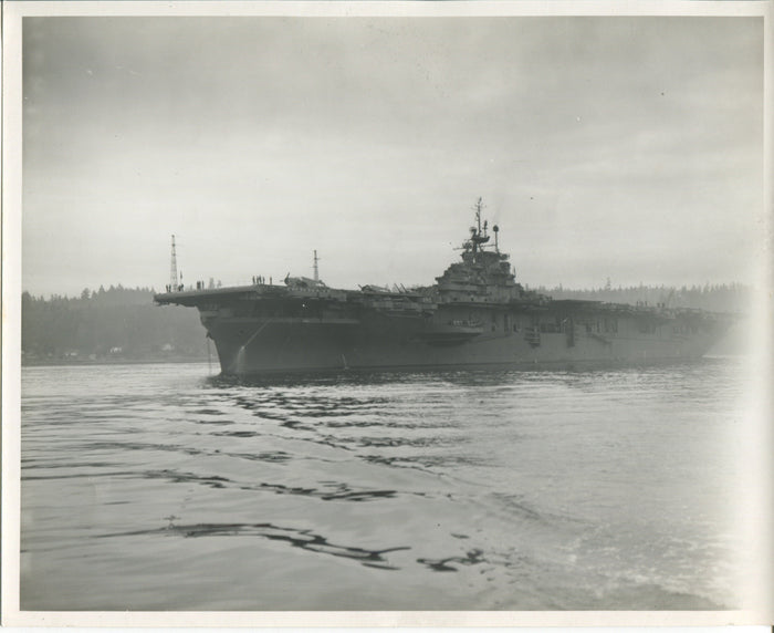 Official Navy Photo of WWII era USS Franklin (CV-13) Aircraft Carrier - Annapolis Maritime Antiques