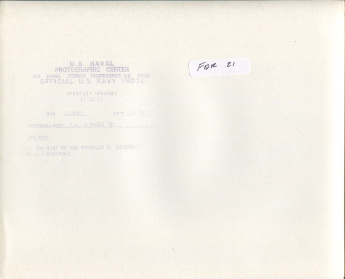Official Navy Photo of WWII era USS Franklin D. Roosevelt (CVA-42) Aircraft Carrier - Annapolis Maritime Antiques