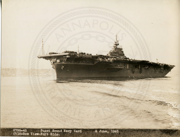 Official Navy Photo of WWII era USS Wasp (CV-18) Aircraft Carrier - Annapolis Maritime Antiques