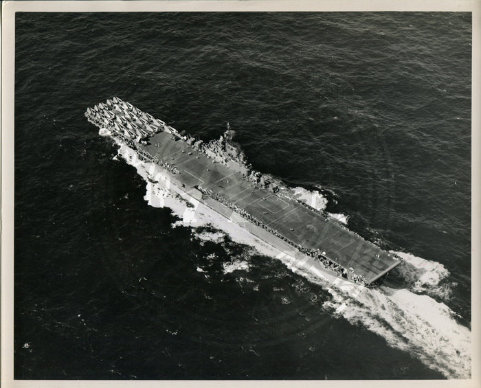 Official Navy Photo of WWII era USS Wasp (CV-18) Aircraft Carrier - Annapolis Maritime Antiques