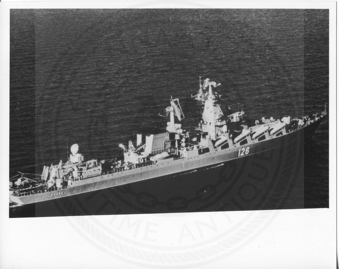 Official U.S. Navy photo the Soviet missile cruiser Slava class - Annapolis Maritime Antiques