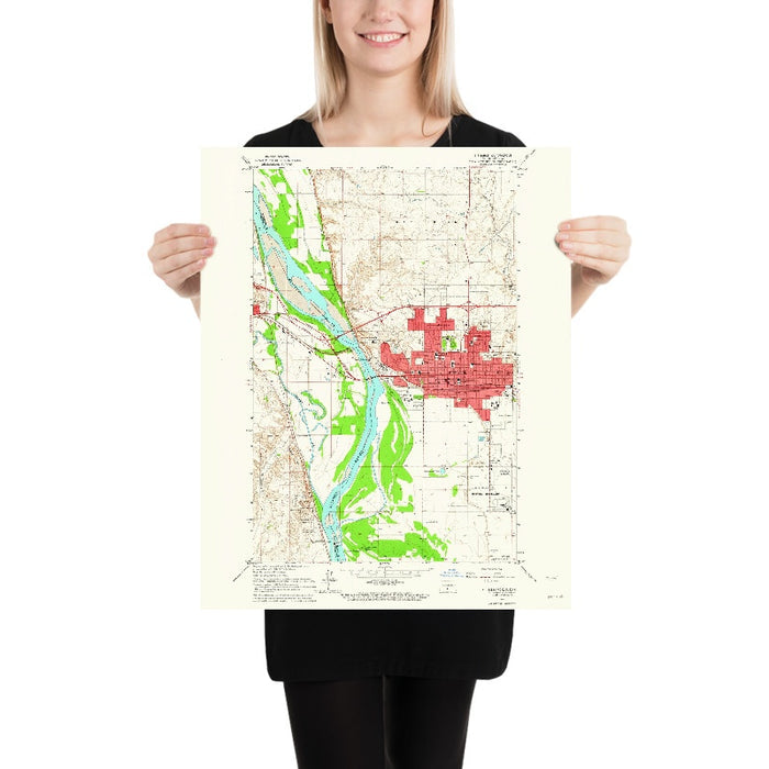 Old Map of Bismarck, North Dakota by USGS, 1964 – Mandan, Missouri River & Fort Lincoln Military Park