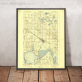 Old Map of Devils Lake, North Dakota by USGS, 1931 – Lake Irvine, Dry Lake & Freshwater Lake
