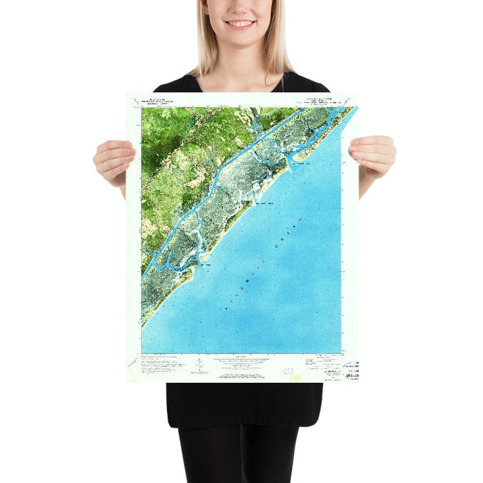Old Map of Figure Eight Island, North Carolina by USGS, 1970 – Rich Inlet & Intracoastal Waterway