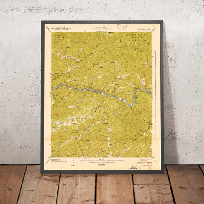 Old Map of Fontana Lake, North Carolina by USGS, 1941 – Nantahala National Forest & Little Tennessee River