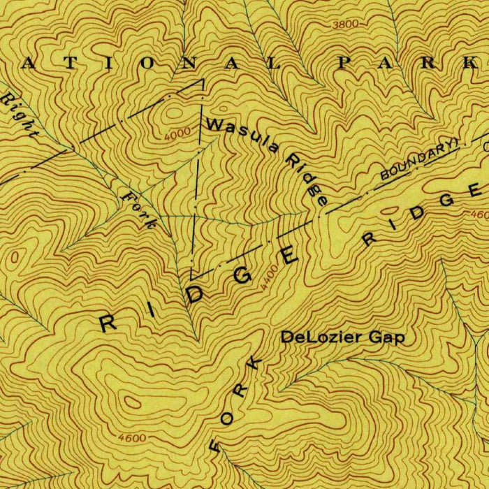 Old Map of Fontana Lake, North Carolina by USGS, 1941 – Nantahala National Forest & Little Tennessee River