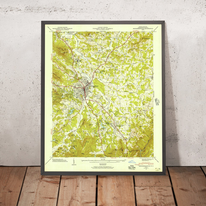 Old Map of Hendersonville, North Carolina, 1946 by USGS – Flat Rock, Laurel Park & Lake Osceola