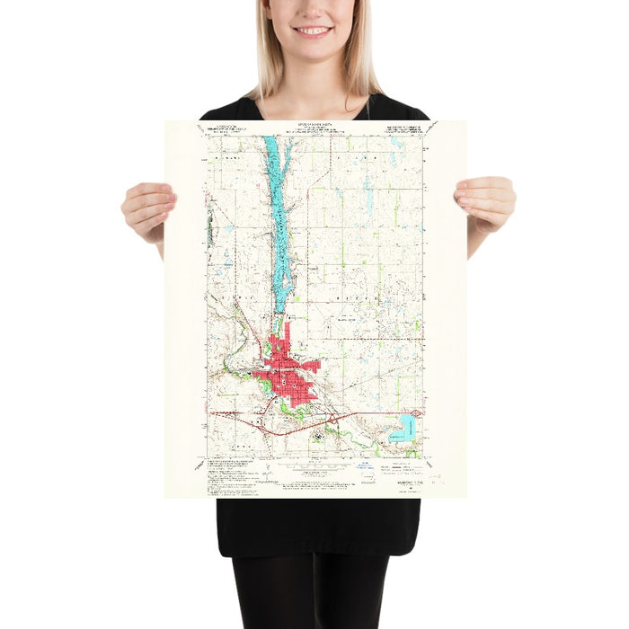Old Map of Jamestown, North Dakota by USGS, 1966 – Buchanan, Spiritwood & Jamestown Reservoir