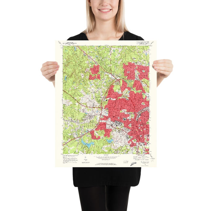 Old Map of Raleigh, North Carolina by USGS, 1968 – NC State University, Lake Johnson & Pullen Park