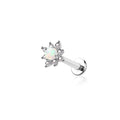 Opal Starburst Titanium Flat Back Labret