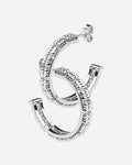 Orecchini Infinity Round in argento rodiato