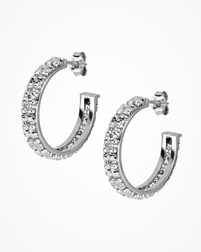 Orecchini Hoop in argento Infinity Round