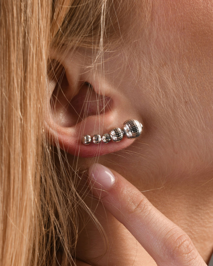 Orecchini Crystal Cuff in argento placcato rodio