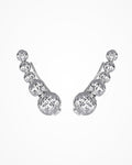 Orecchini Crystal Cuff in argento placcati rodio