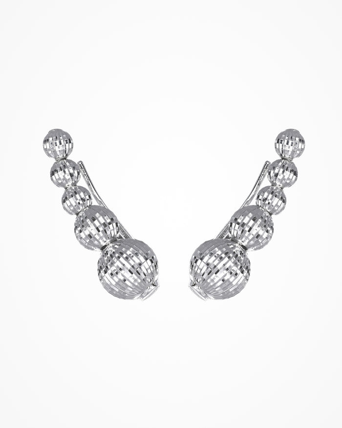 Orecchini Crystal Cuff in argento placcati rodio