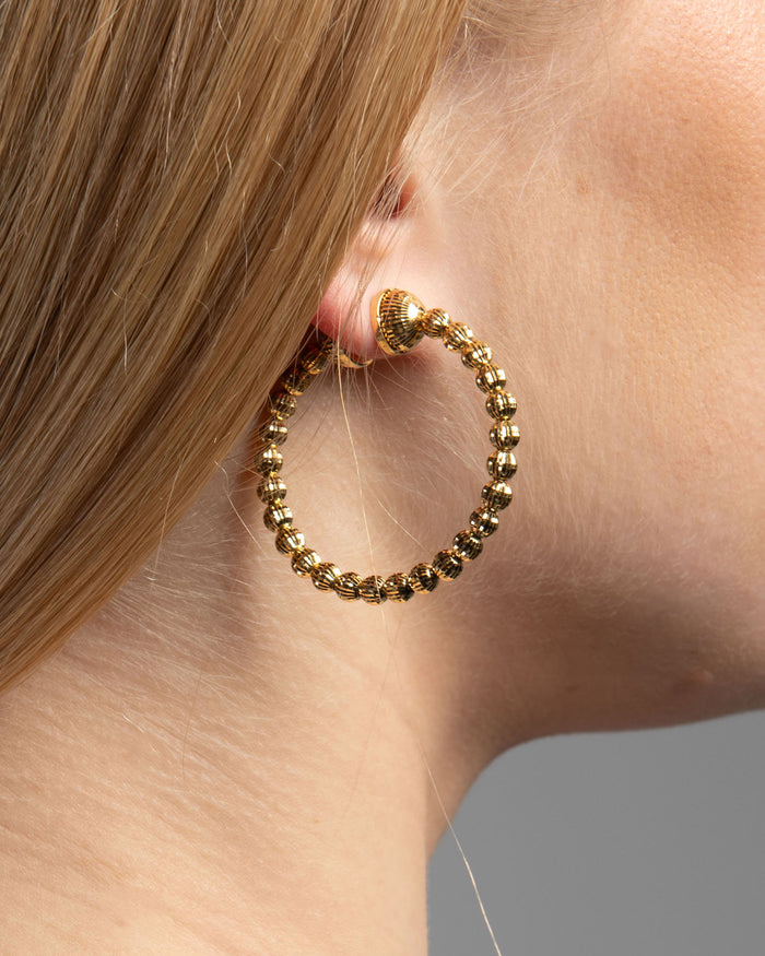 Orecchini hoop Crystal in argento placcato oro giallo