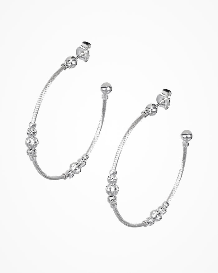 Orecchini Crystal Flexi in argento placcati rodio