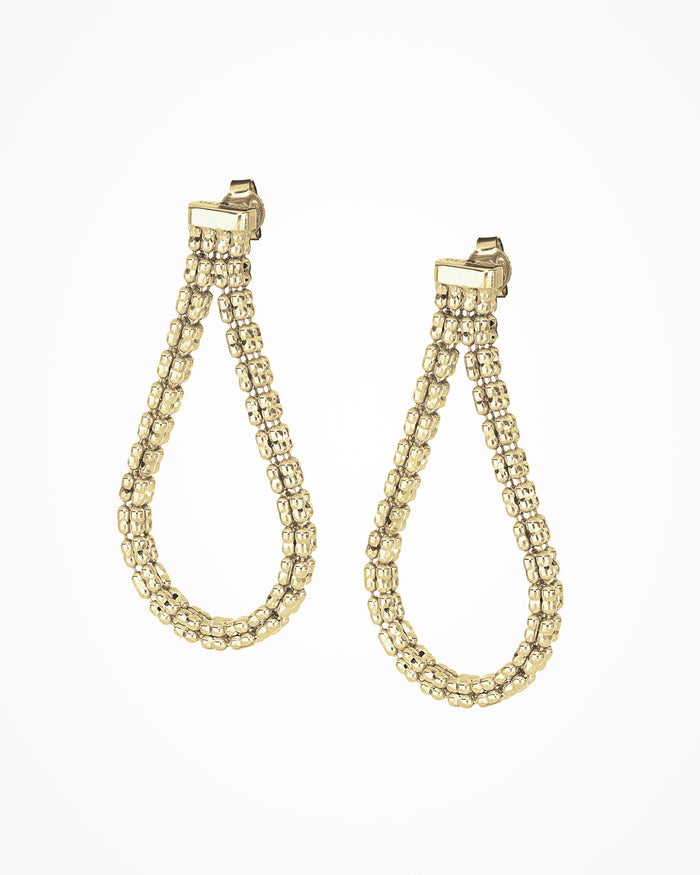 Orecchini in argento Infinity Frames Drop placcati oro
