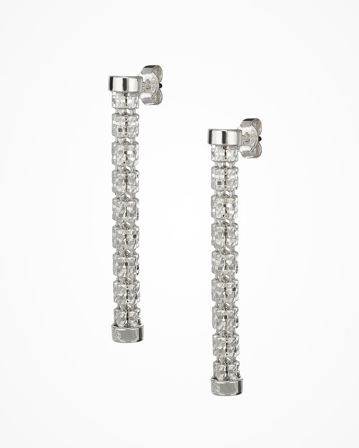 Orecchini Infinity World in argento placcati rodio