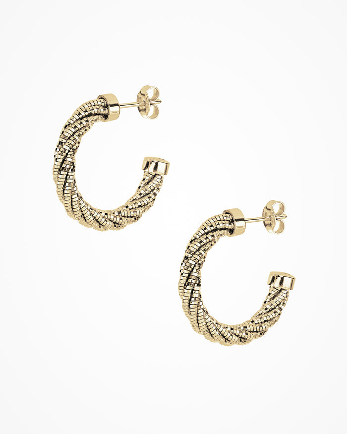 Orecchini in argento Spring Twist Hoop