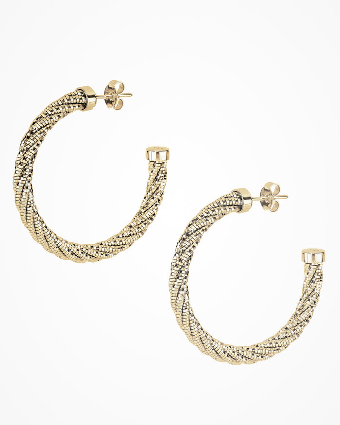 Orecchini in argento Spring Twist Hoop