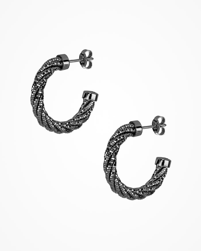 Orecchini in argento Spring Twist Hoop