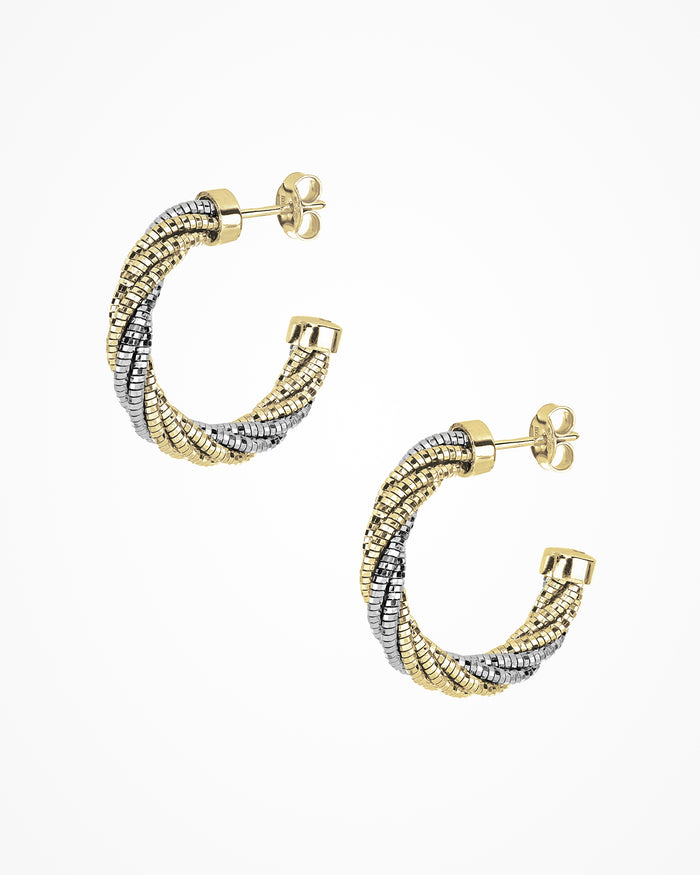 Orecchini in argento Spring Twist Hoop