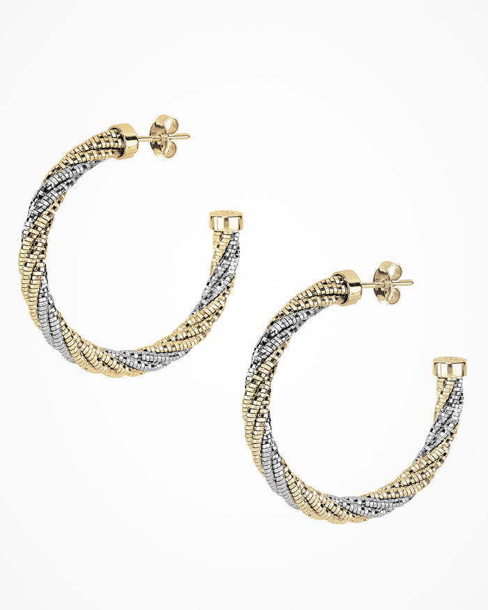 Orecchini in argento Spring Twist Hoop