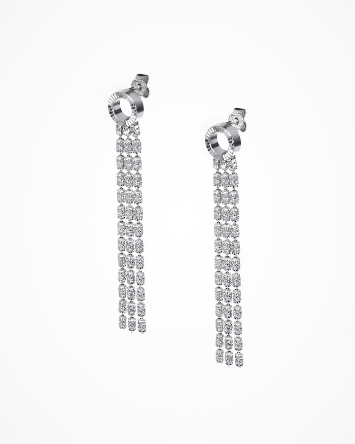 Orecchini Typhoon Eternity in argento placcati rodio