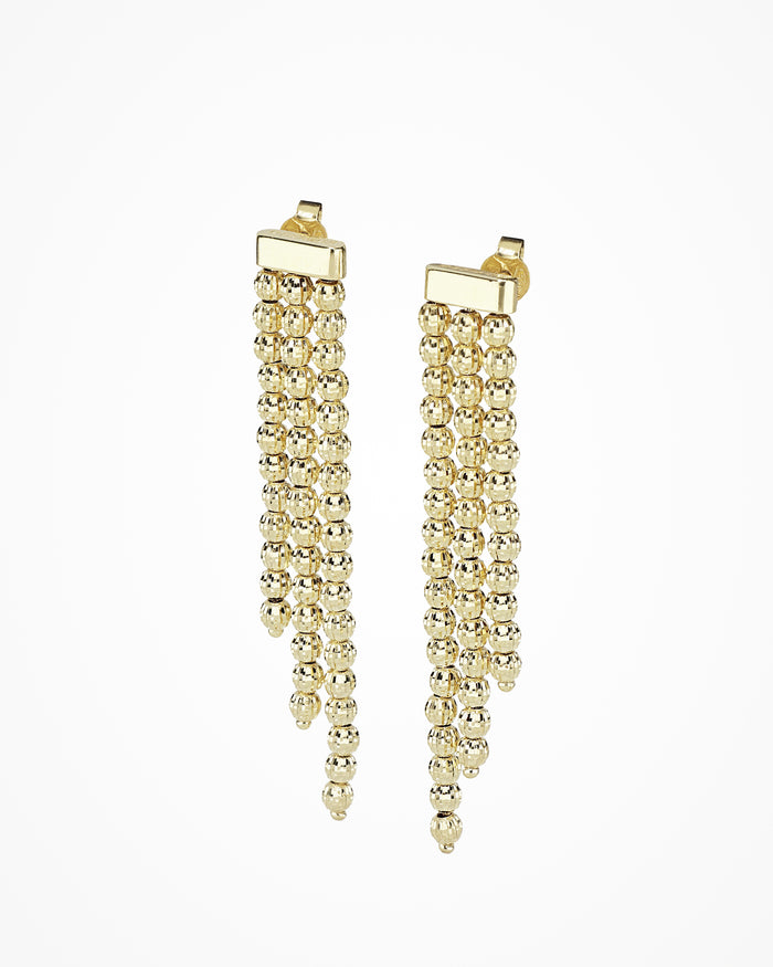 Orecchini in argento Crystal a 3 file placcati oro giallo