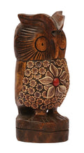 Owl with Red Stone Details