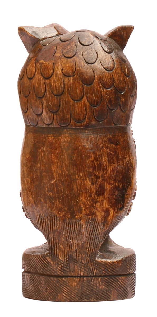 Owl with Red Stone Details