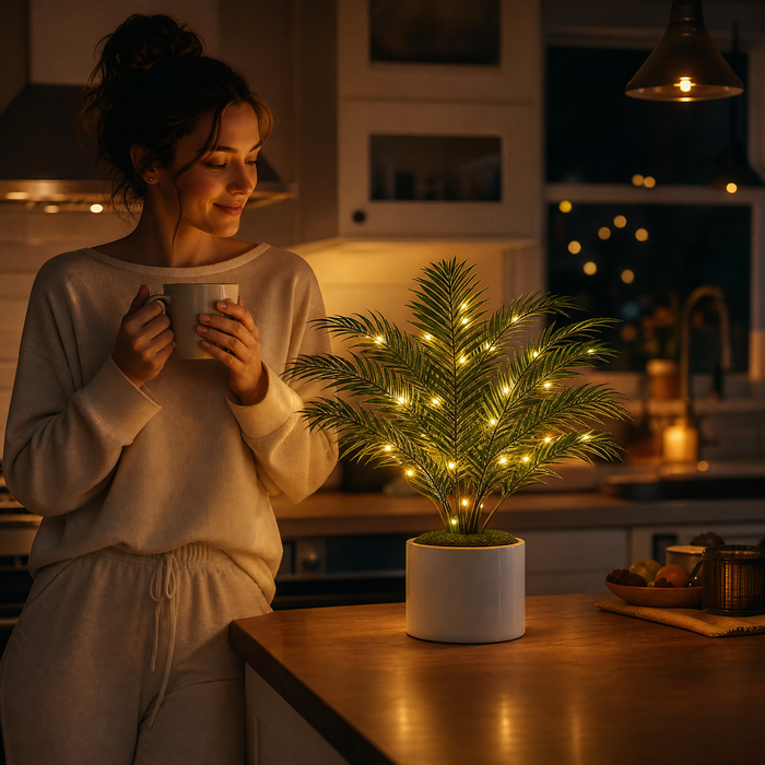 Palmora – Areca Palm LED Lamp with Pot