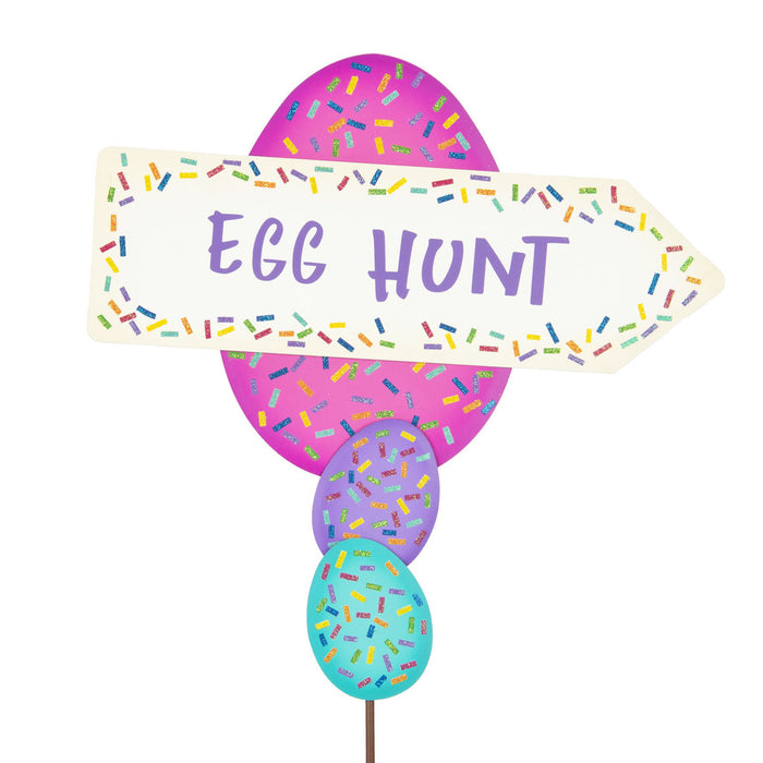 Party Egg Hunt Metal Stake Sign