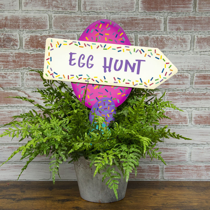 Party Egg Hunt Metal Stake Sign