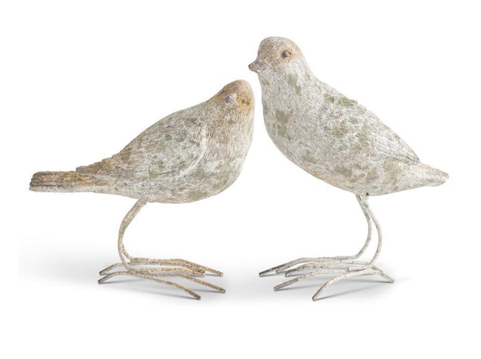 Patina Finish Resin Birds Set of 2