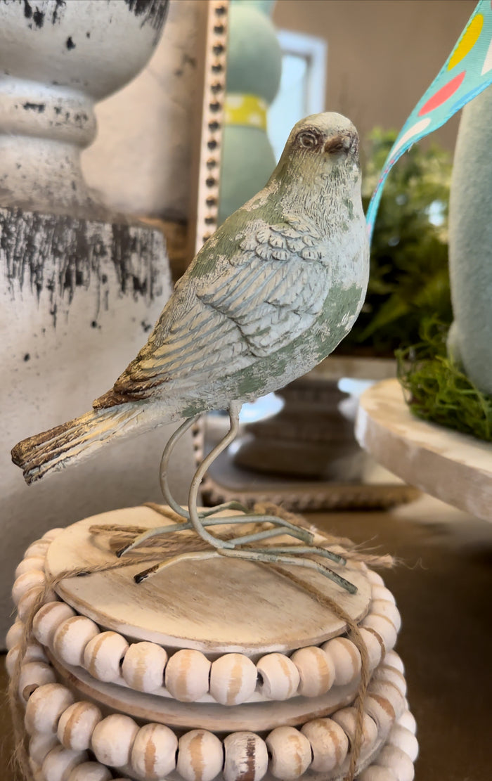 Patina Finish Resin Birds Set of 2