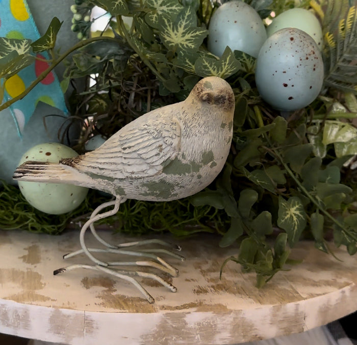 Patina Finish Resin Birds Set of 2