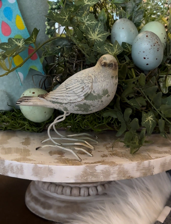 Patina Finish Resin Birds Set of 2