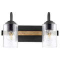 Pepper Glass 2-Light Noir Vanity